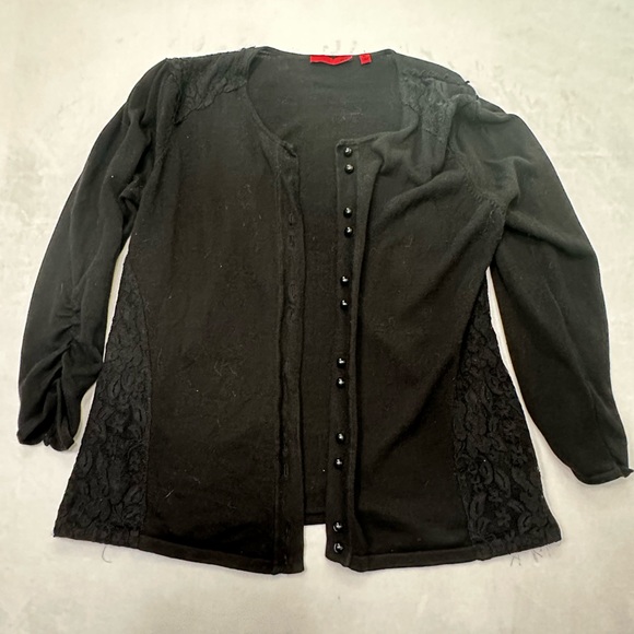 Red Tops - Red Button Up Blouse In Color Black Womens Size XL